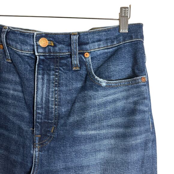 Madewell Slim Demi-Boot High Rise Raw Hem Denim Blue Jeans Size 29 - Picture 5 of 10